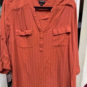 Torrid Terracotta Textured Blouse